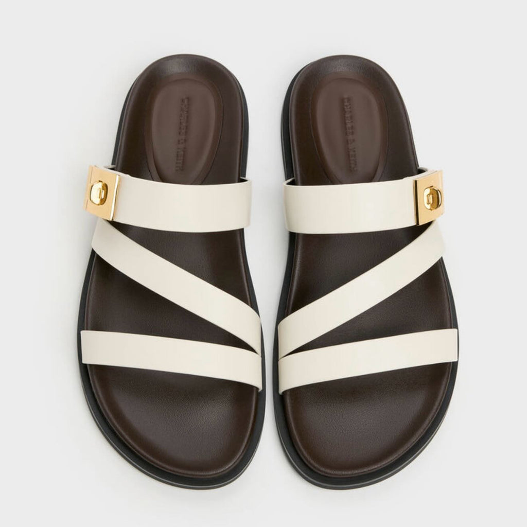 Charles & Keith  Aelin Metallic Buckle Strappy Sandals