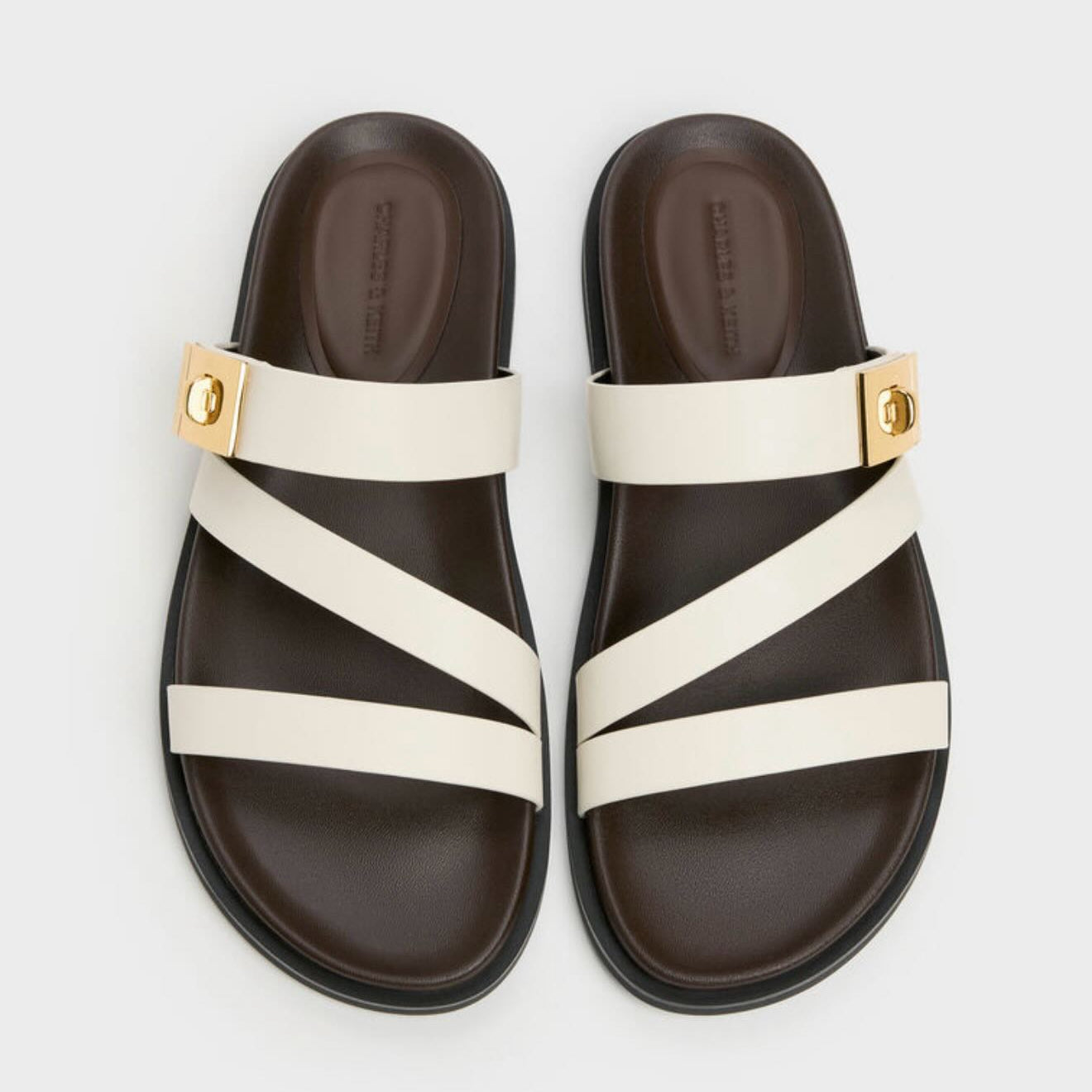 Charles & Keith  Aelin Metallic Buckle Strappy Sandals