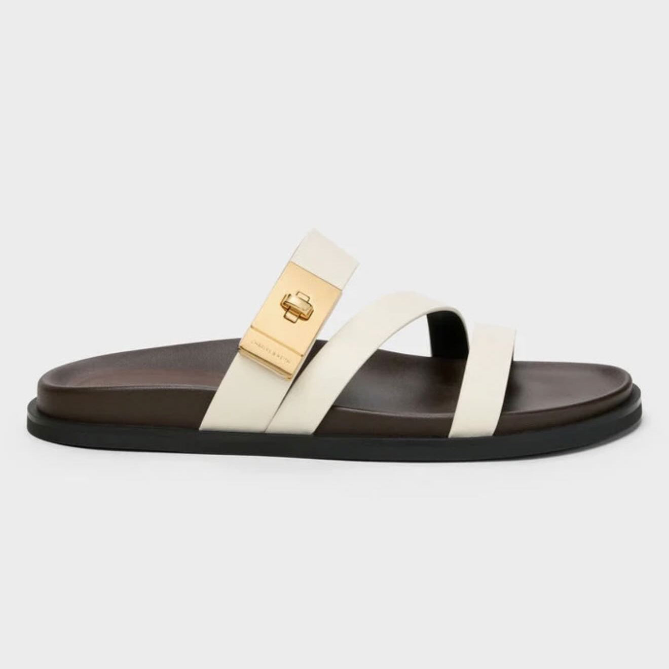 Charles & Keith  Aelin Metallic Buckle Strappy Sandals