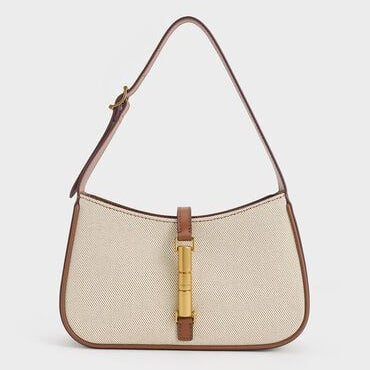Charles & Keith Charlot Canvas Crossbody Bag